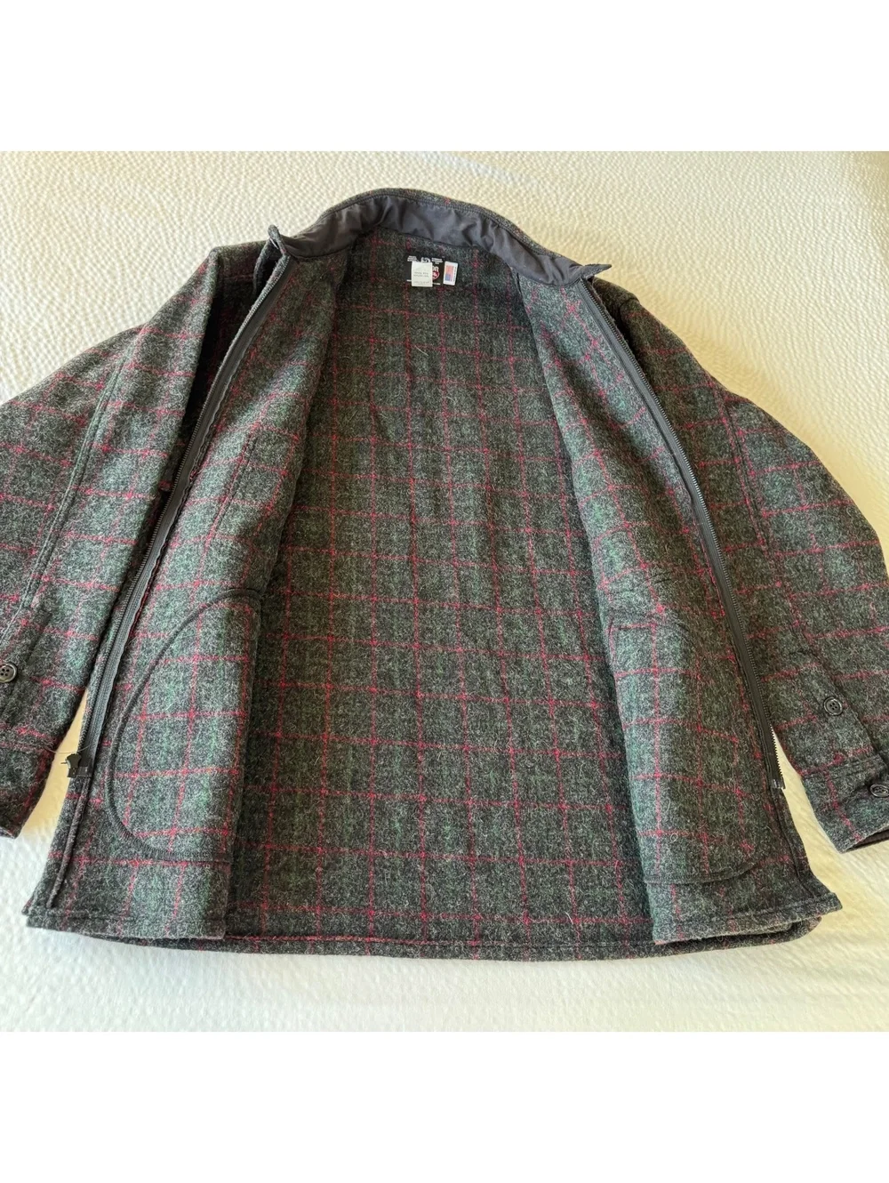Johnson Woolen Mills Adirondack Plaid Wool Blend Jacket Large